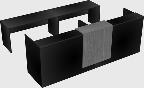 Shared u-shaped reception desks
