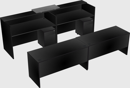 Shared u-shaped reception desks