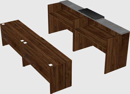 Shared u-shaped reception desks