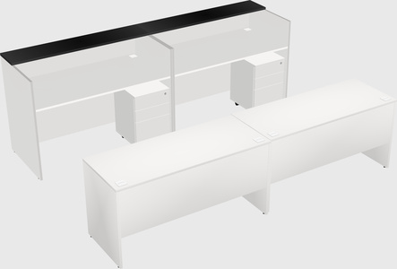 Shared u-shaped reception desks