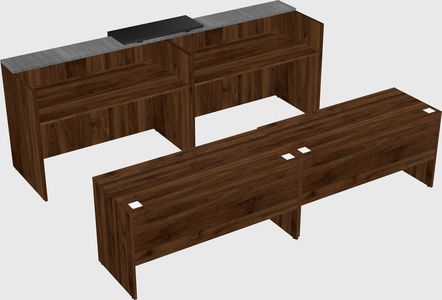 Shared u-shaped reception desks