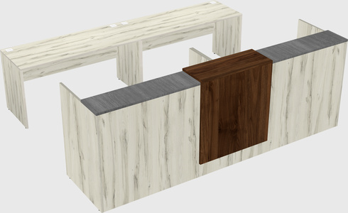Shared u-shaped reception desks