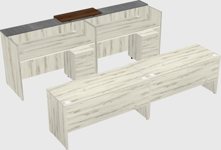 Shared u-shaped reception desks