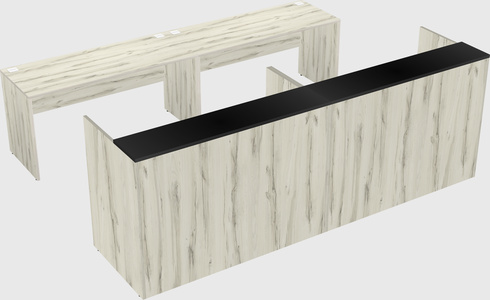 Shared u-shaped reception desks