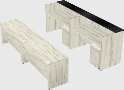 Shared u-shaped reception desks