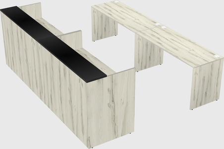 Shared u-shaped reception desks