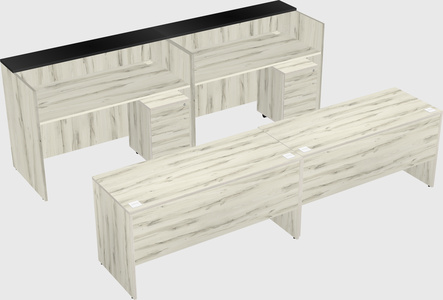 Shared u-shaped reception desks