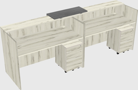 Shared u-shaped reception desks