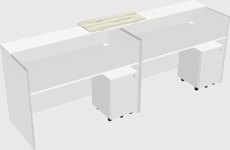 Shared u-shaped reception desks