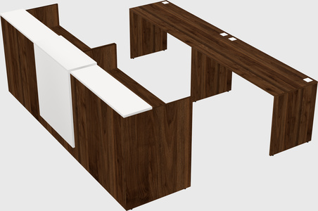Shared u-shaped reception desks