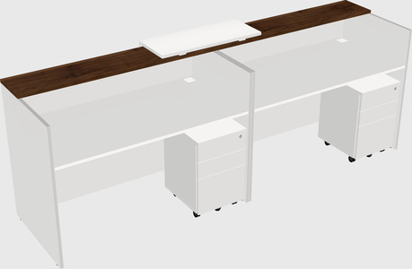 Shared u-shaped reception desks