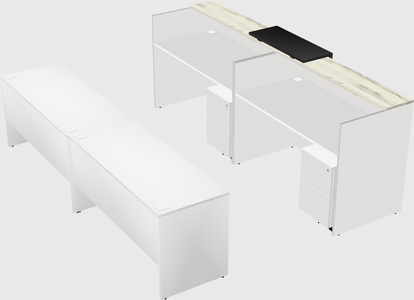 Shared u-shaped reception desks