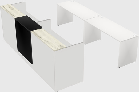 Shared u-shaped reception desks