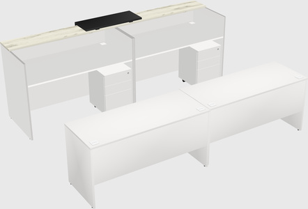 Shared u-shaped reception desks