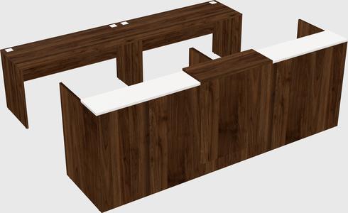 Shared u-shaped reception desks
