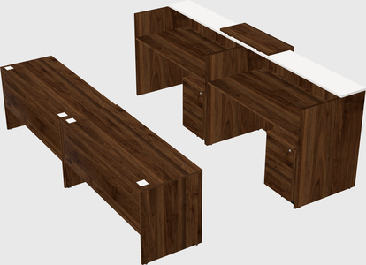 Shared u-shaped reception desks