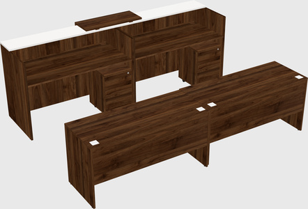 Shared u-shaped reception desks