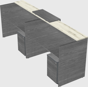 Shared u-shaped reception desks