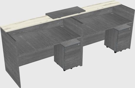Shared u-shaped reception desks