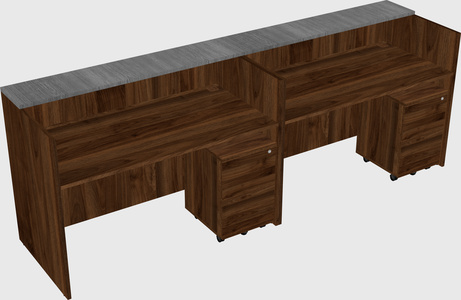 Shared u-shaped reception desks