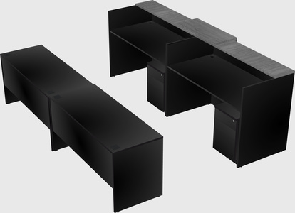 Shared u-shaped reception desks