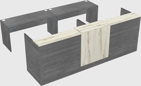 Shared u-shaped reception desks