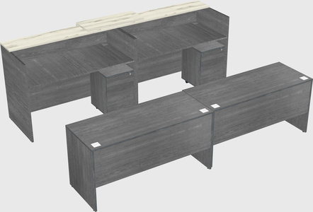 Shared u-shaped reception desks