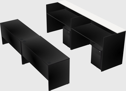 Shared u-shaped reception desks