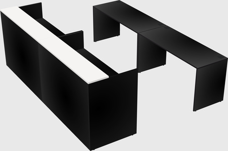 Shared u-shaped reception desks