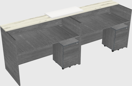 Shared u-shaped reception desks