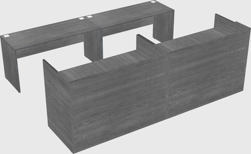 Shared u-shaped reception desks