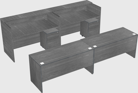 Shared u-shaped reception desks