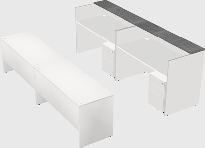 Shared u-shaped reception desks