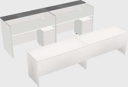 Shared u-shaped reception desks