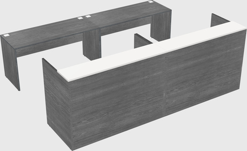 Shared u-shaped reception desks