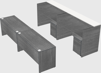 Shared u-shaped reception desks