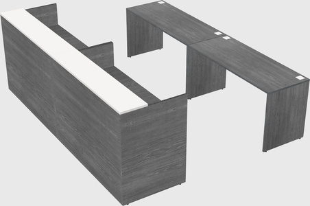 Shared u-shaped reception desks