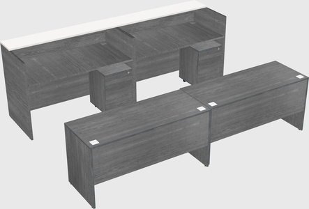 Shared u-shaped reception desks
