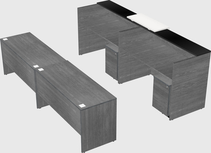 Shared u-shaped reception desks