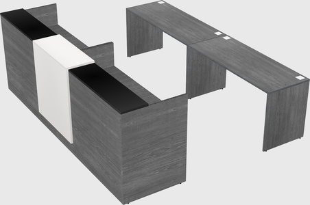 Shared u-shaped reception desks