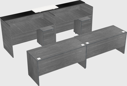 Shared u-shaped reception desks