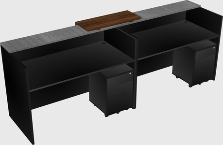 Shared u-shaped reception desks