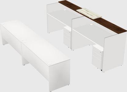 Shared u-shaped reception desks