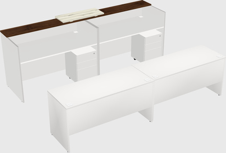 Shared u-shaped reception desks