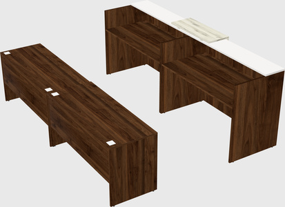 Shared u-shaped reception desks