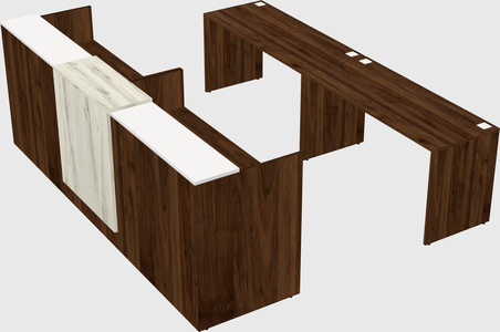 Shared u-shaped reception desks