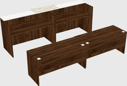 Shared u-shaped reception desks