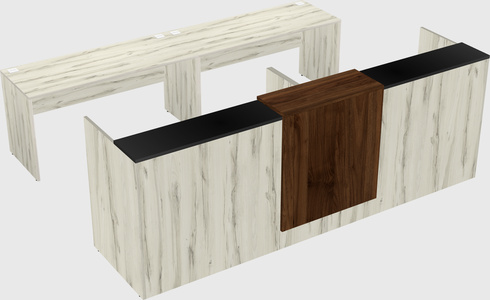 Shared u-shaped reception desks