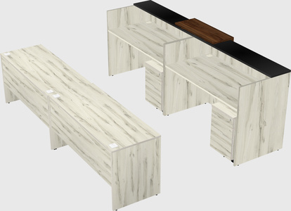 Shared u-shaped reception desks