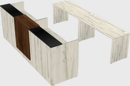 Shared u-shaped reception desks